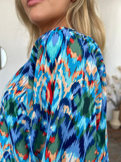 Double Take Full Size Printed Balloon Sleeve Blouse – product image 15