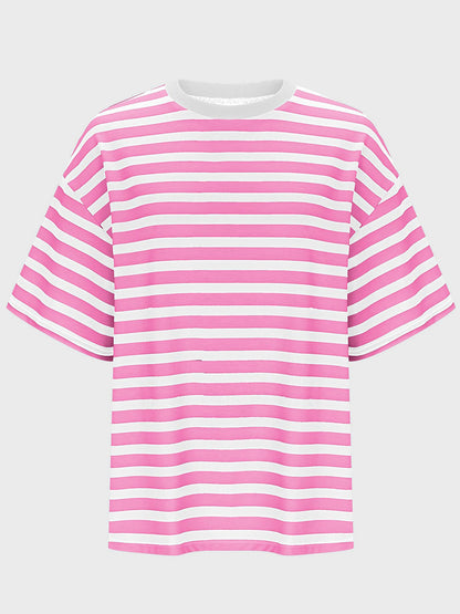 Striped Round Neck Half Sleeve T-Shirt
