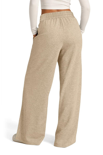 Drawstring Elastic Waist Wide Leg Pants – product image 27