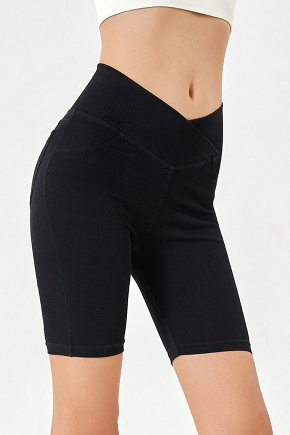 Basic Bae Asymmetrical Waist Denim Shorts with Pockets – product image 13
