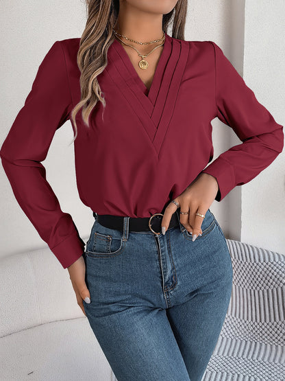 V-Neck Long Sleeve Blouse – product image 17