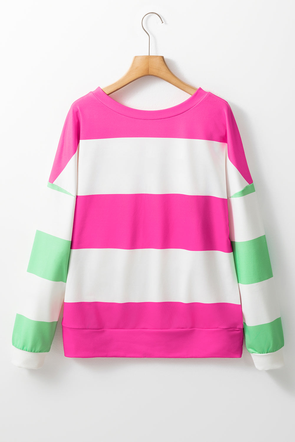 Contrast Color Block Round Neck Long Sleeve Top – product image 8