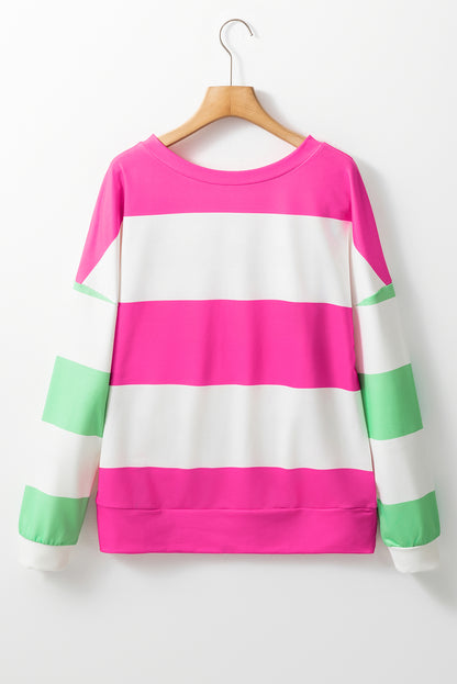 Contrast Color Block Round Neck Long Sleeve Top – product image 8