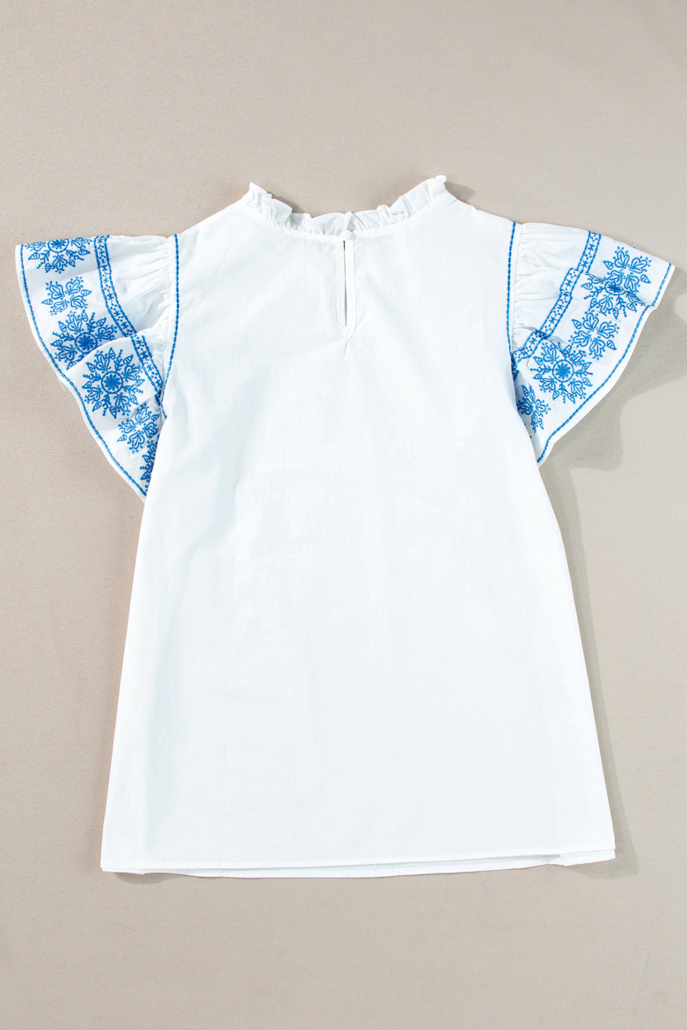 Ruffled Mock Neck Cap Sleeve Blouse – product image 3