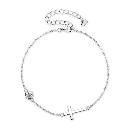 Cross Diamond Bracelet For Women 925 Silver Accessories