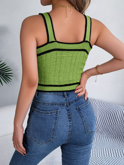 Decorative Button Wide Strap Knit Cami – product image 8