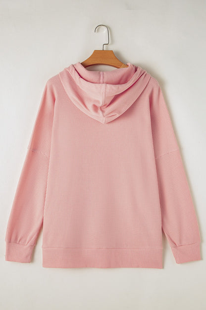 Waffle-Knit Long Sleeve Hoodie – product image 10
