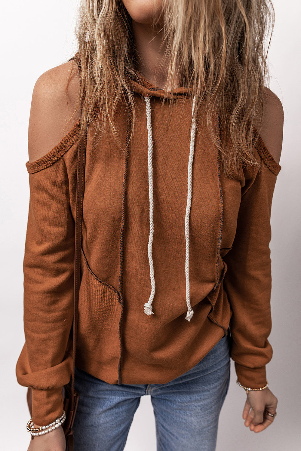 Cold Shoulder Long Sleeve Hoodie – product image 3