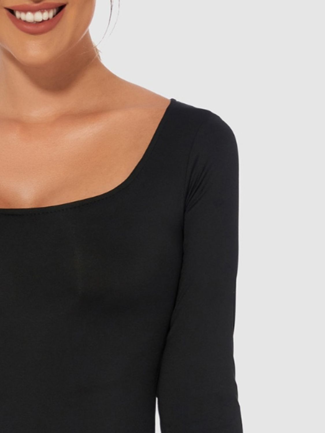 Full Size Scoop Neck Long Sleeve Bodysuit – product image 6
