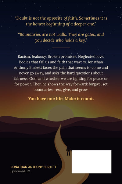 One Life by Jonathan Anthony Burkett, back cover