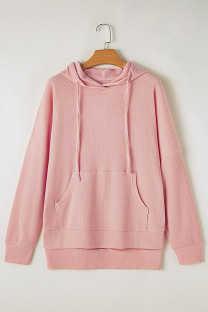 Waffle-Knit Long Sleeve Hoodie – product image 9