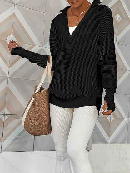 Half Zip Long Sleeve Knit Top – product image 17
