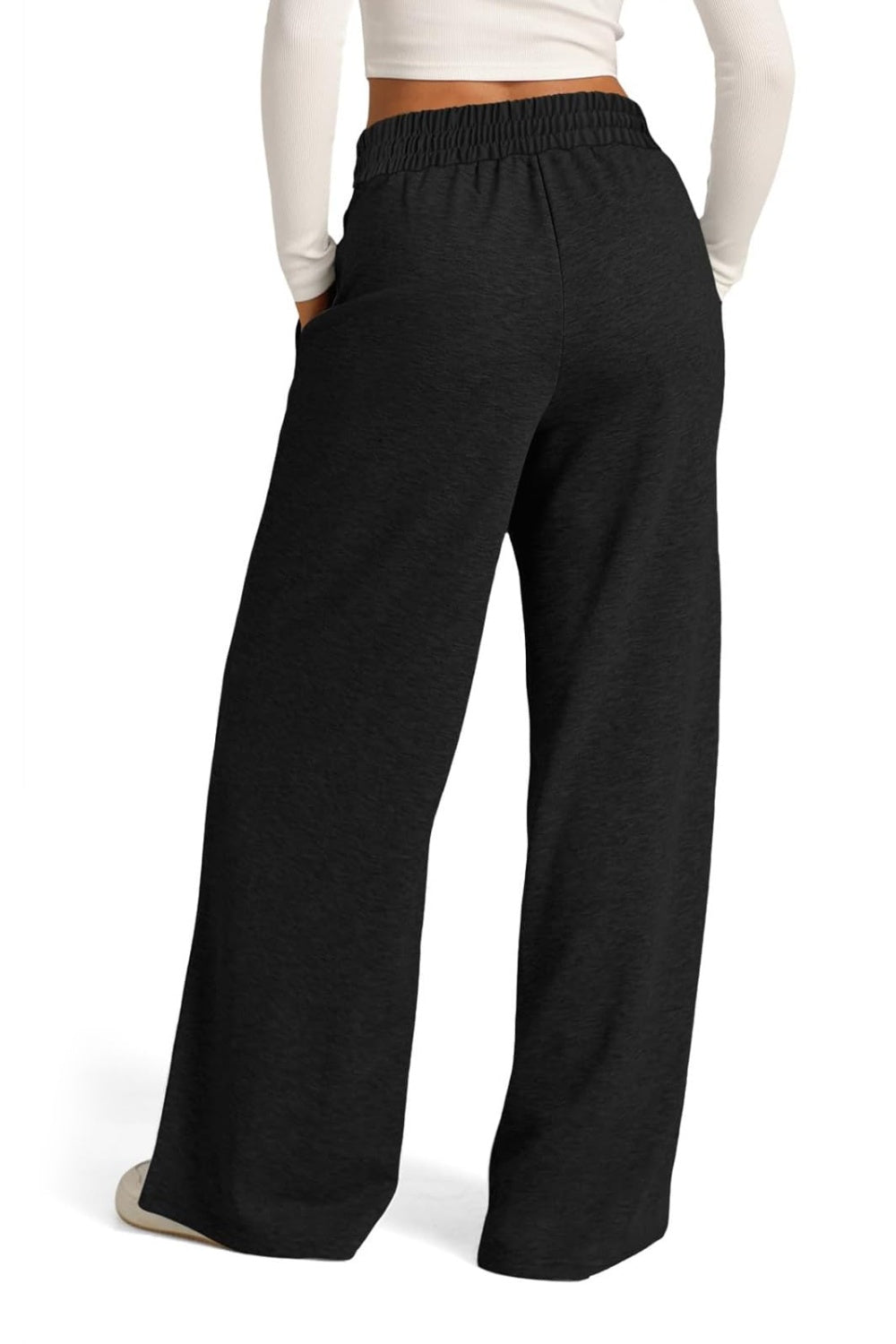 Drawstring Elastic Waist Wide Leg Pants – product image 23