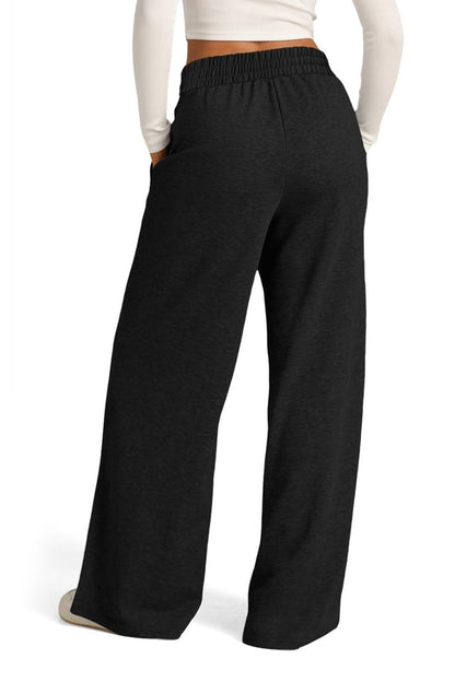 Drawstring Elastic Waist Wide Leg Pants – product image 23
