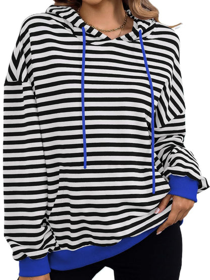 Drawstring Striped Long Sleeve Hoodie – product image 7