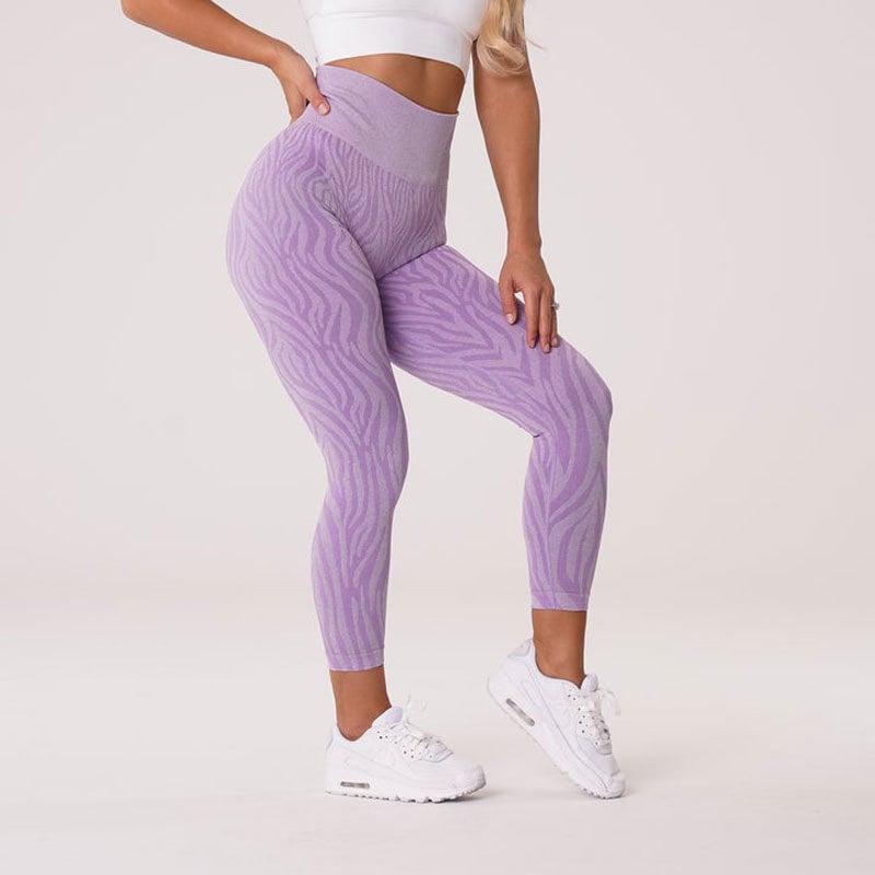 Zebra Print Nylon Yoga Pants for Outdoor Sports