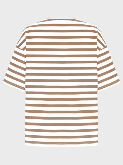 Striped Round Neck Half Sleeve T-Shirt