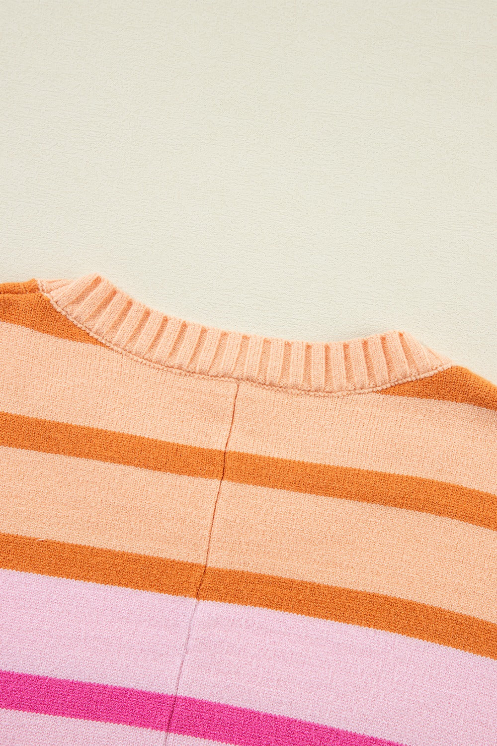 Contrast Striped Round Neck Long Sleeve Knit Top – product image 5