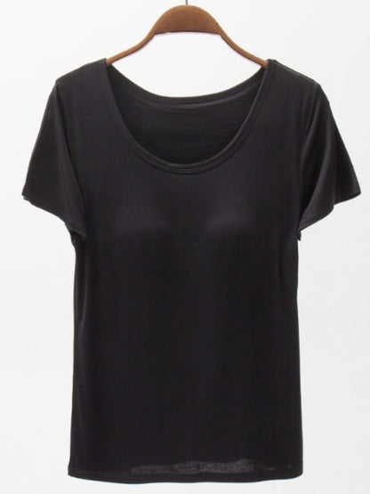 Round Neck Modal T-Shirt with Bra – product image 6
