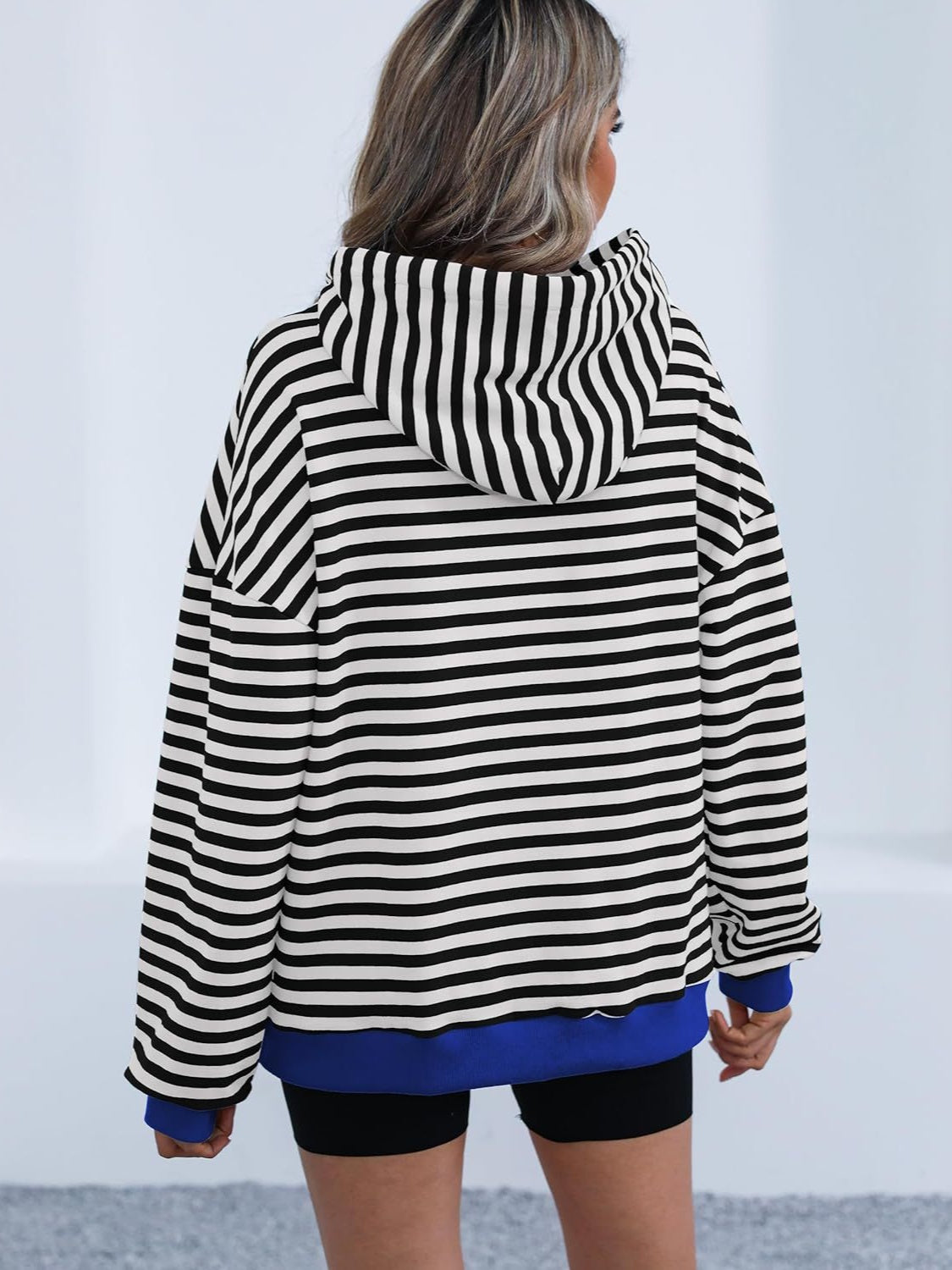 Drawstring Striped Long Sleeve Hoodie – product image 8