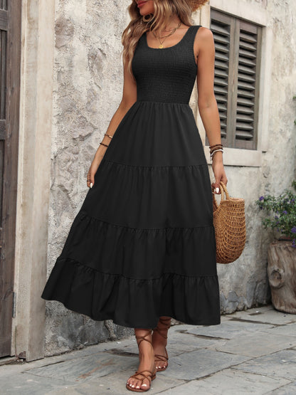 Smocked Scoop Neck Sleeveless Tank Dress – product image 21