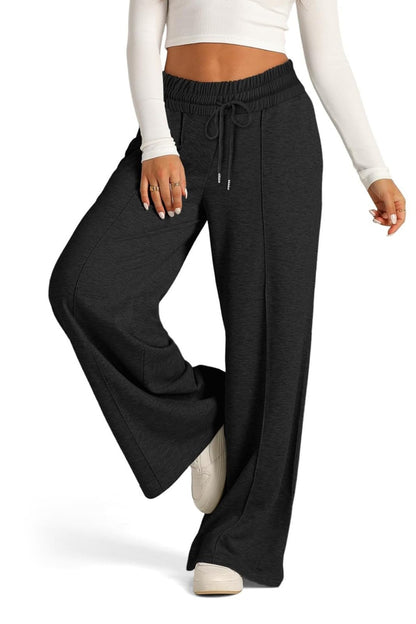 Drawstring Elastic Waist Wide Leg Pants – product image 24