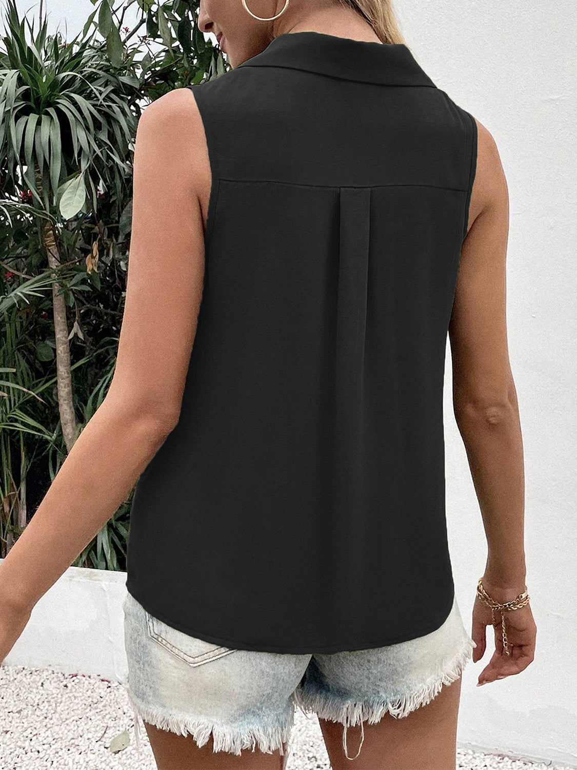 Full Size Johnny Collar Button Up Tank – product image 9