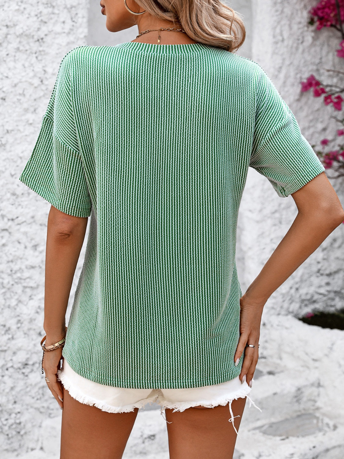 V-Neck Dropped Shoulder T-Shirt – product image 24