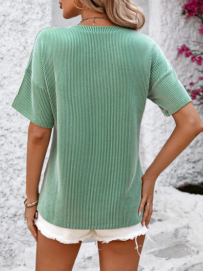 V-Neck Dropped Shoulder T-Shirt – product image 24
