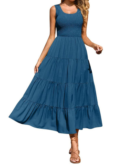 Tiered Smocked Wide Strap Dress – product image 18