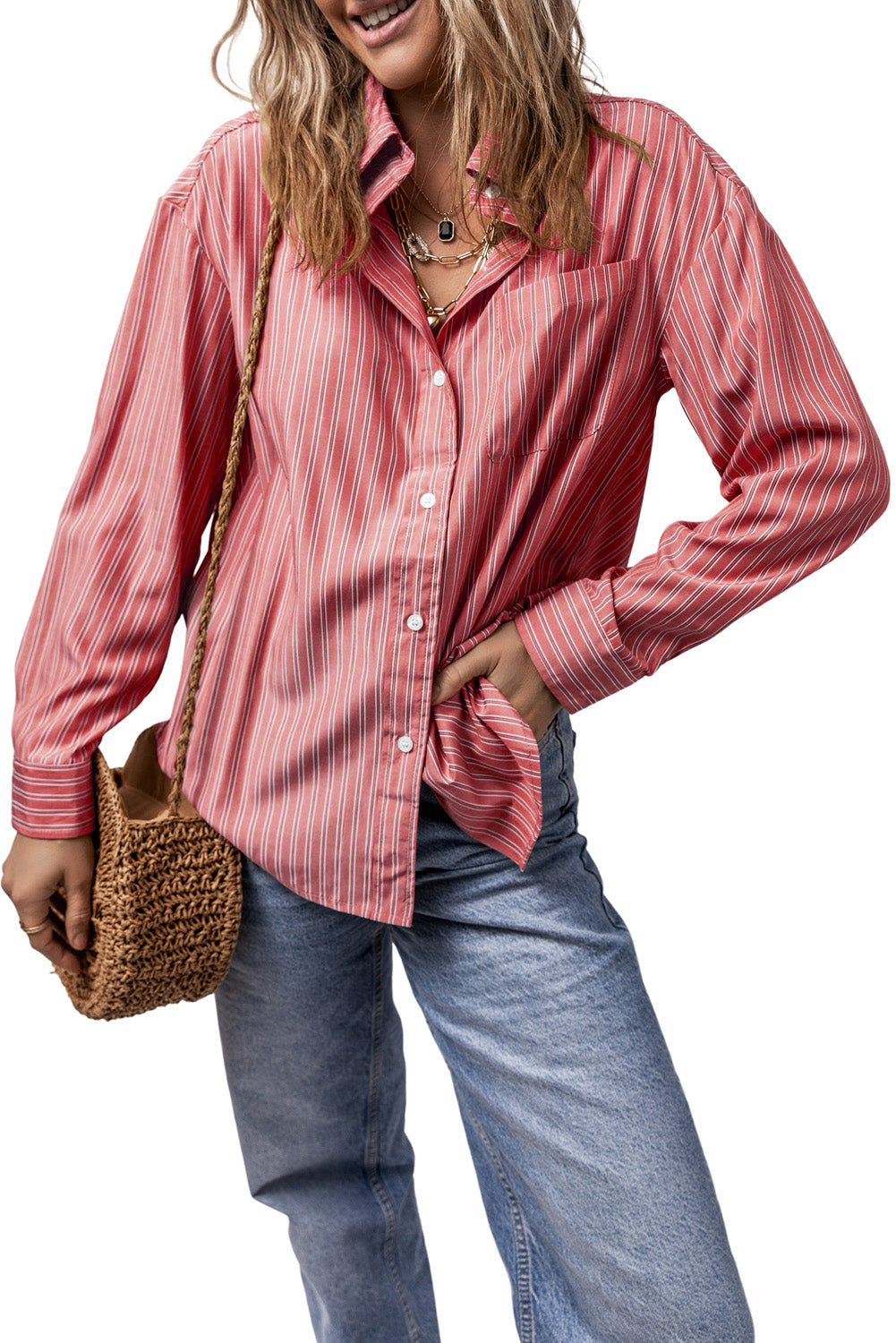 Striped Button Up Long Sleeve Shirt – product image 21