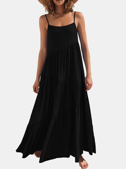 Full Size Ruched Tiered Spaghetti Strap Dress – product image 14