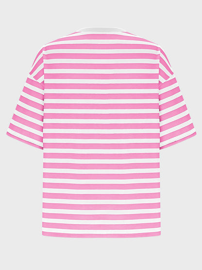 Striped Round Neck Half Sleeve T-Shirt