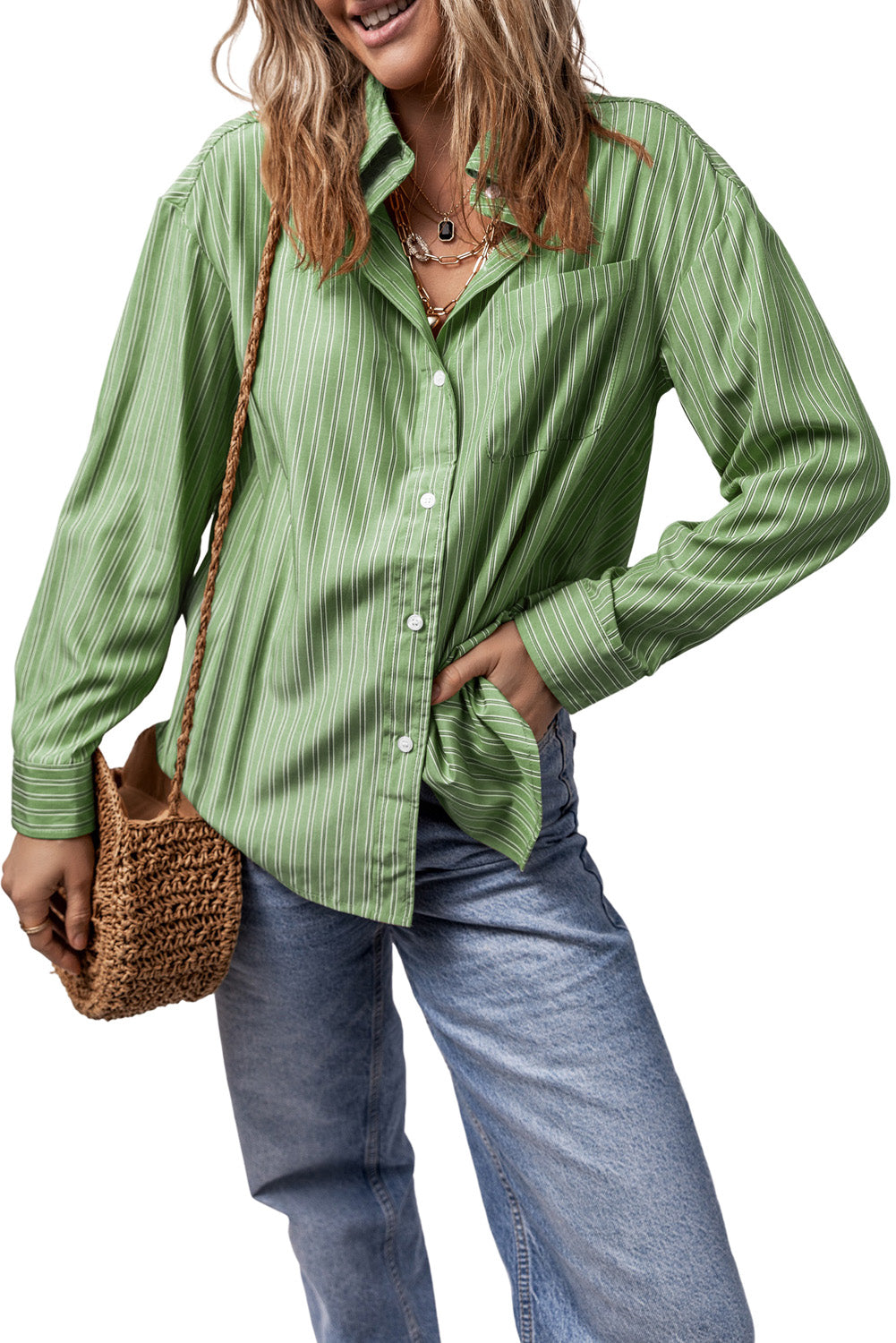 Striped Button Up Long Sleeve Shirt – product image 18