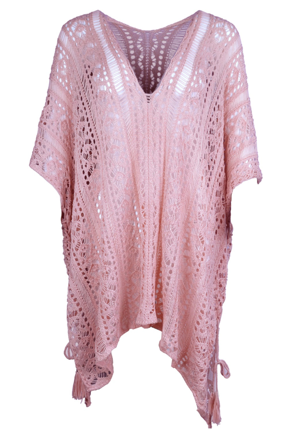 Cutout V-Neck Cover-Up with Tassel – product image 35