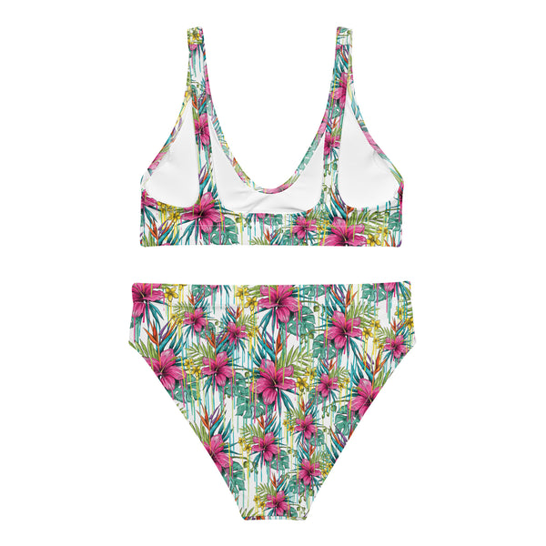 Pink Flower Upstormed High-Waisted Bikini