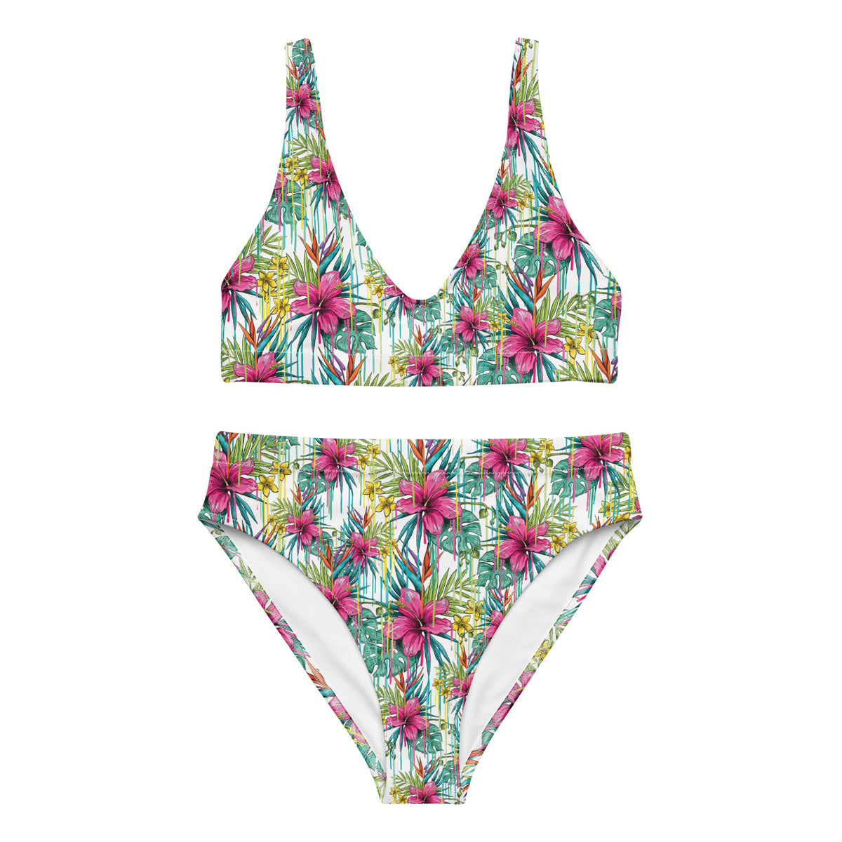 Pink Flower Upstormed High-Waisted Bikini