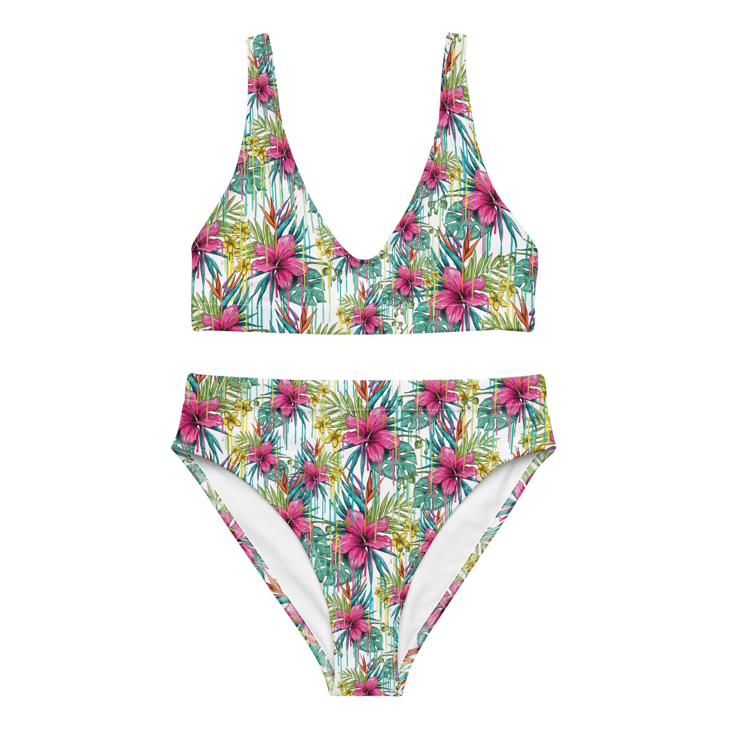 Pink Flower Upstormed High-Waisted Bikini