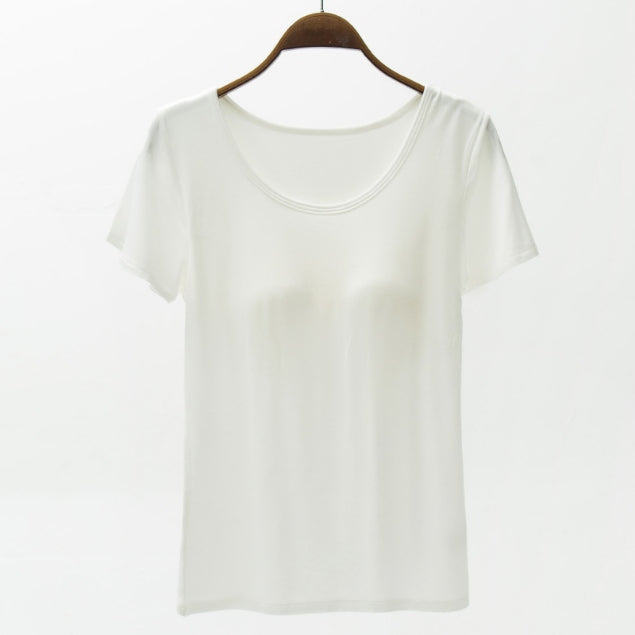 Round Neck Modal T-Shirt with Bra – product image 9