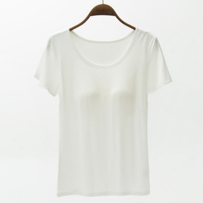 Round Neck Modal T-Shirt with Bra – product image 9