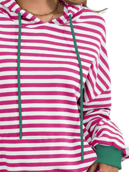 Drawstring Striped Long Sleeve Hoodie – product image 18