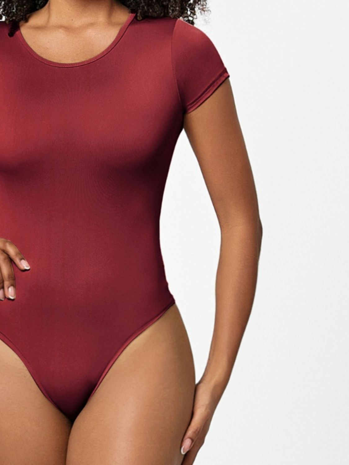 Full Size Round Neck Short Sleeve Bodysuit – product image 10