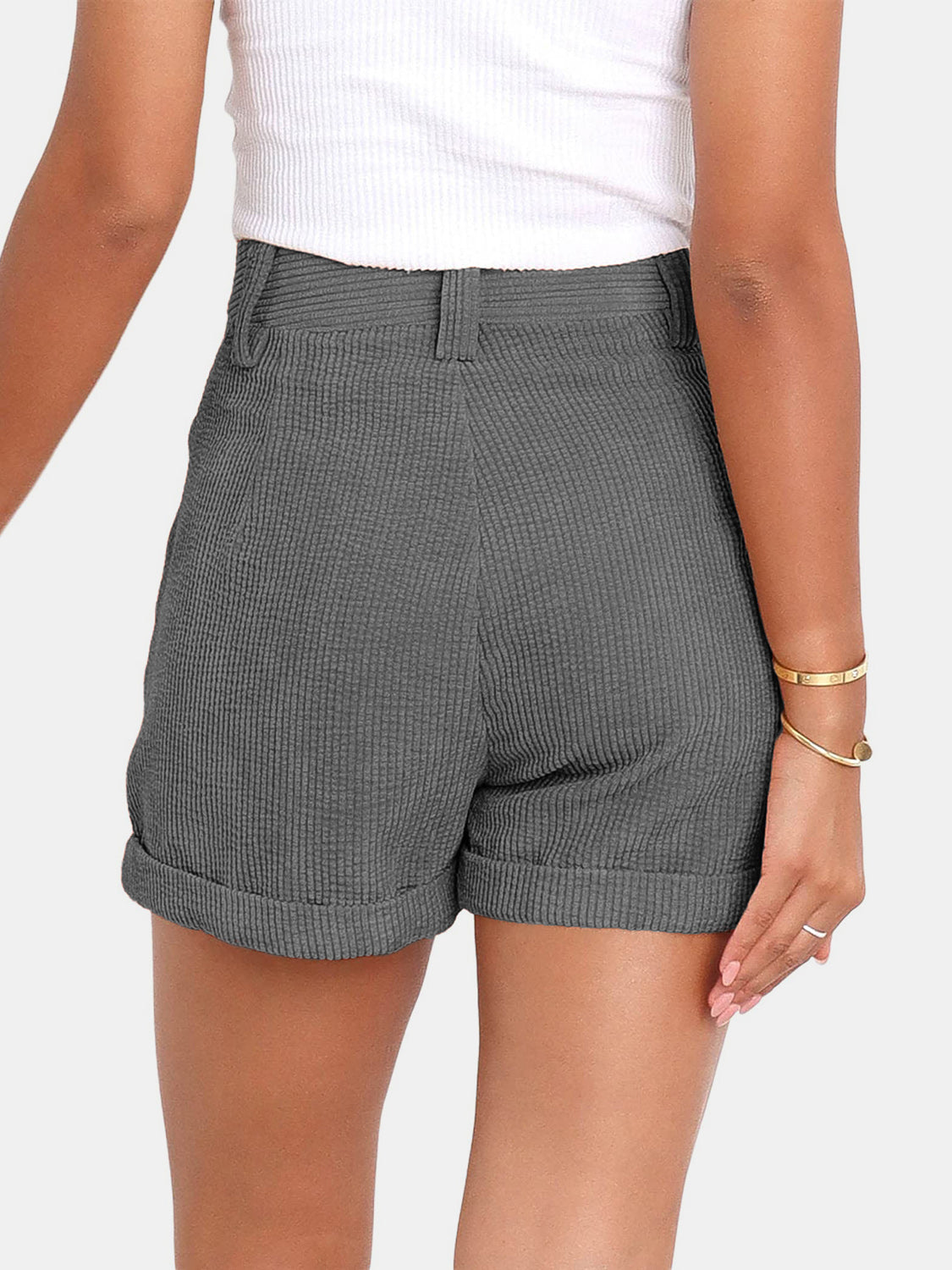 Full Size High Waist Shorts with Pockets – product image 3