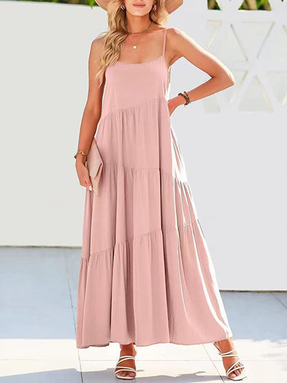 Full Size Ruched Tiered Spaghetti Strap Dress – product image 24
