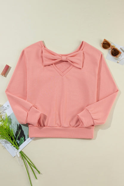 Bow Round Neck Long Sleeve Sweatshirt – product image 4