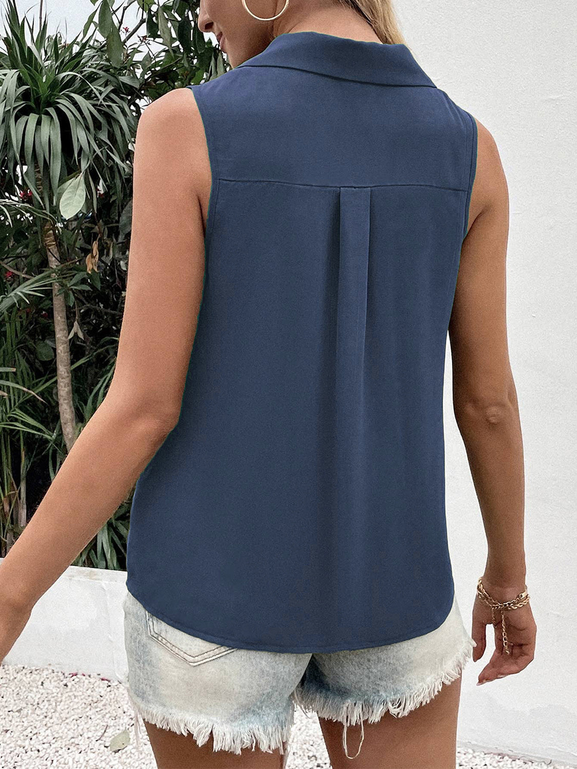 Full Size Johnny Collar Button Up Tank – product image 12