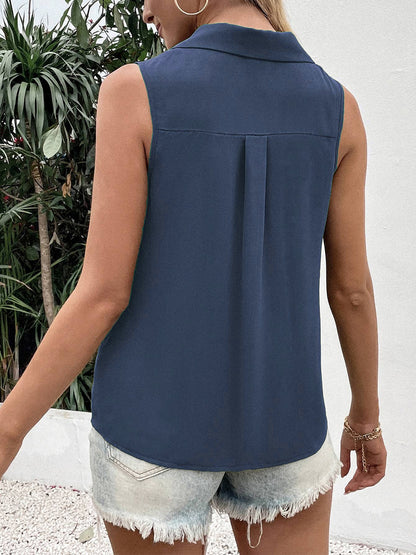Full Size Johnny Collar Button Up Tank – product image 12