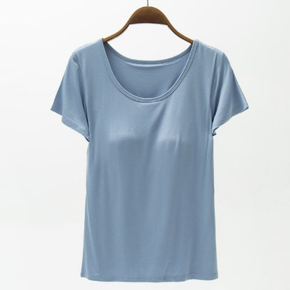 Round Neck Modal T-Shirt with Bra – product image 13