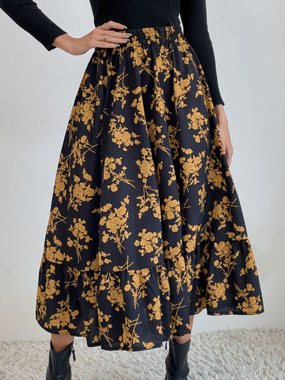 Printed Elastic Waist Midi Skirt – product image 14
