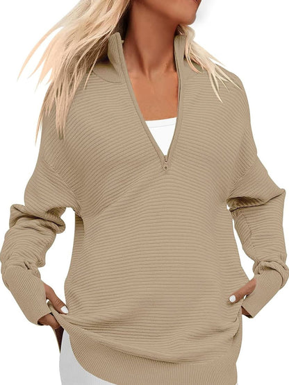 Half Zip Long Sleeve Knit Top – product image 31